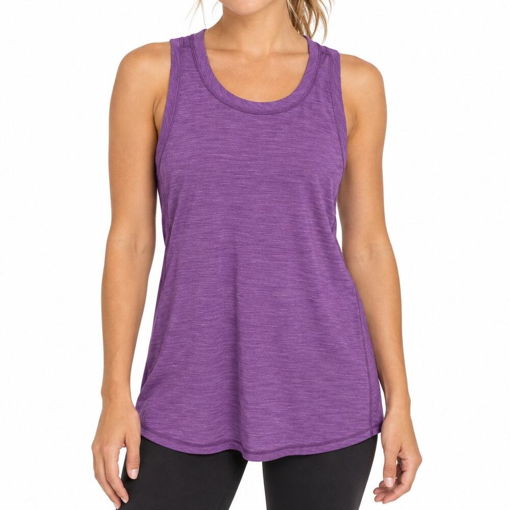 Lululemon Work The Circuit Tank Top Purple Heathered Built In Bra Mesh Back 6